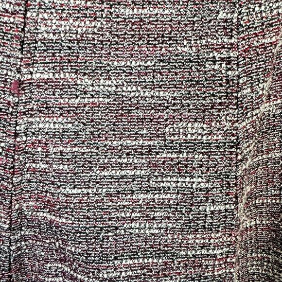 LOFT NWT Red Black White Tweed Textured Pleated Pull On Flare Skater Skirt - Picture 7 of 9